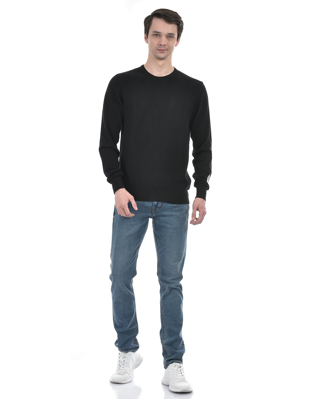 Numero Uno Men Solid Black Sweater